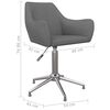 vidaXL Scaune de bucătărie pivotante, 4 buc., gri deschis, textil