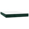 vidaXL Pat box spring cu saltea, verde &icirc;nchis, 140x200 cm, catifea