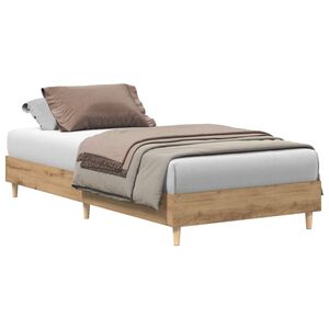 vidaXL Cadru pat fără saltea Stejar Artisan 75x190 cm Lemn prelucrat