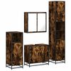 vidaXL Set de mobilier de baie 4 piese Lemn prelucrat de stejar afumat