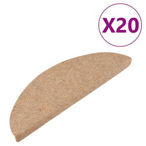 vidaXL Covorașe scară autoadezive 20 buc Bej 56x17x3 cm