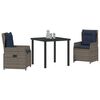 vidaXL Set de masă pentru grădină 3 pcs Gri Rattan poli