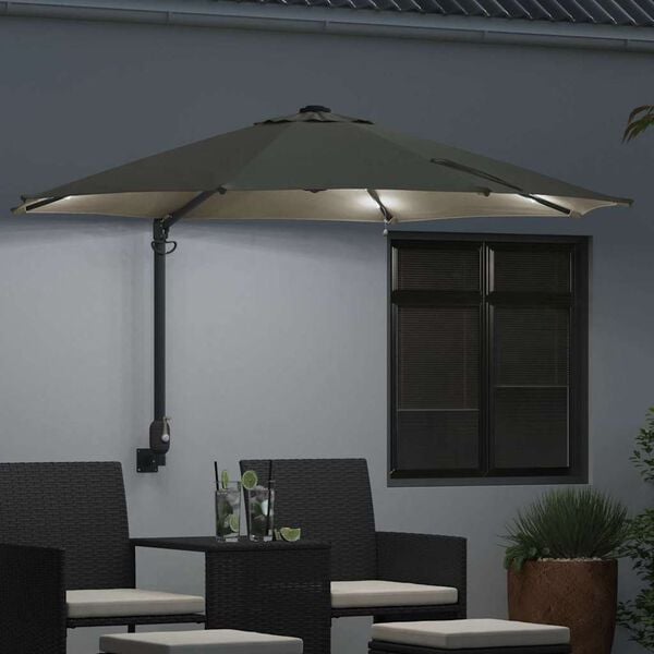 vidaXL Parasol de Grădină Nisipiu 248 x 248 x 148 cm Poliester și oțel