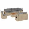 vidaXL Set canapele de grădină, 9 piese, cu perne, bej, poliratan