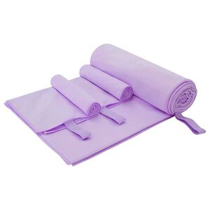 vidaXL Set de Prosoape Sport 3 buc. Violet 210 x 100 cm