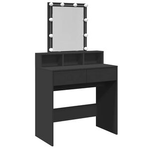 vidaXL Masă de toaletă cu LED, negru, 80x41x144,5 cm