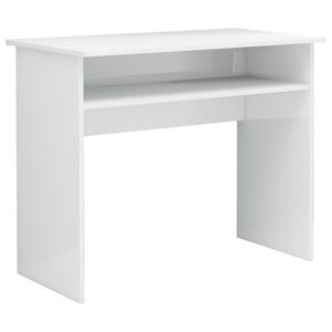 vidaXL Birou, alb extralucios, 90 x 50 x 74 cm, lemn prelucrat