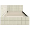 vidaXL Cadru de pat colțar cu headboard Crem 90 x 190 cm Catifea