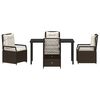 vidaXL Set de masă pentru grădină 5 pcs Maro poliratan