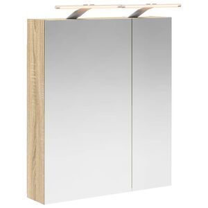 vidaXL Dulap cu oglindă pentru baie Stejar Sonoma 60 x 14,5 x 70 cm