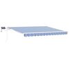 vidaXL Copertină retractabilă Albastru și Alb 350 x 250 cm