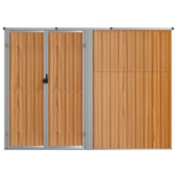 vidaXL Șopron de grădină, maro, 225x89x161 cm, oțel galvanizat