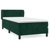 vidaXL Pat box spring cu saltea, verde &icirc;nchis, 100x200 cm, catifea