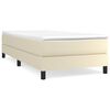 vidaXL Pat box spring cu saltea, crem, 90x200 cm, piele ecologică
