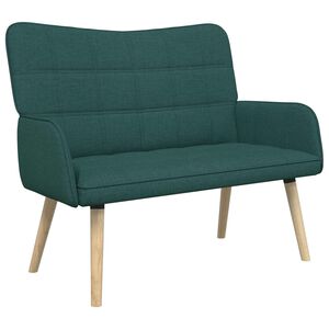 vidaXL Canapea cu 2 locuri Verde &icirc;nchis 115 x 61 x 87 cm Țesătură