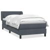 vidaXL Pat box spring cu saltea, gri &icirc;nchis, 80x210 cm, catifea