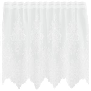 vidaXL Cortină din Dantelă cu perdele Floral Alb 80 x 150 cm Poliester