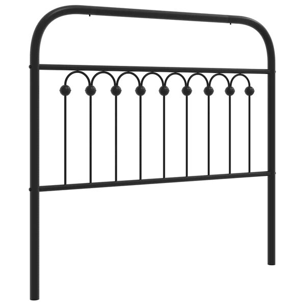 vidaXL Tăblie de pat de schimb metalică, negru, 100 cm