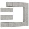 vidaXL Set dulapuri TV, 7 piese, gri beton, lemn prelucrat
