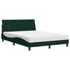 vidaXL Pat cu saltea, Hanko, verde &icirc;nchis, 140x190 cm, catifea