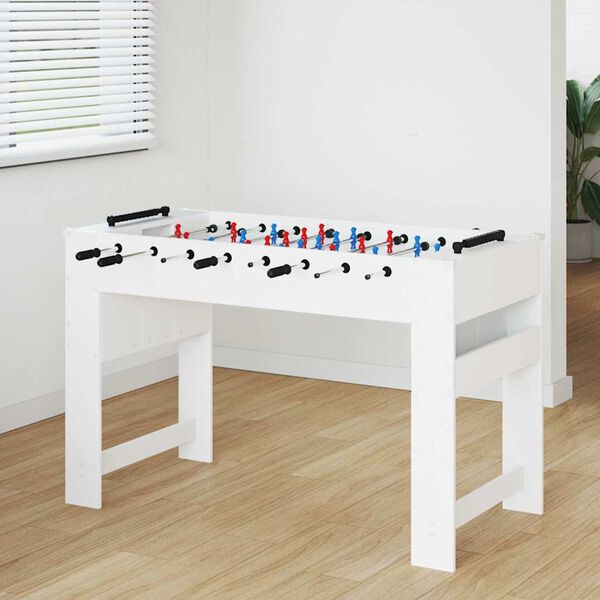 vidaXL Masă de Foosball Alb 125 x 60,5 x 80 cm Lemn compozit