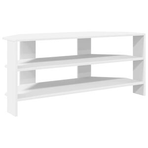 vidaXL DulapdecolțpentruTV 102x40,5x45cm Alb Lemn prelucrat