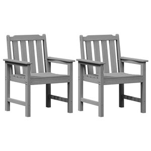 vidaXL Scaun de dining pentru grădină. 2 buc. Gri deschis HDPE