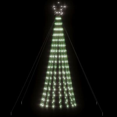vidaXL Con de lumină brad de Crăciun cu 275 LED-uri, alb rece, 180 cm