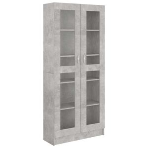vidaXL Dulap cu vitrină, gri beton, 82,5x30,5x185 cm, lemn prelucrat