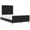 vidaXL Cadru de pat cu headboard Negru 120 x 190 cm țesătură