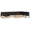 vidaXL Set de canapele de exterior 9 pcs Alb și negru