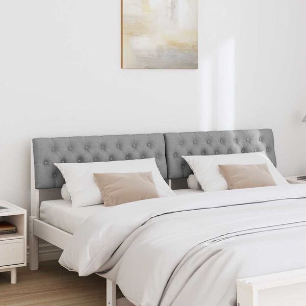 vidaXL Tăblie tapițată Gri deschis 180 cm Lemn de pin masiv