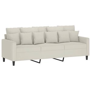 vidaXL Canapea cu 3 locuri, crem, 180 cm, catifea