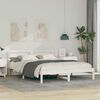 vidaXL Cadru de pat cu headboard Alb 140 x 200 cm Lemn de pin masiv