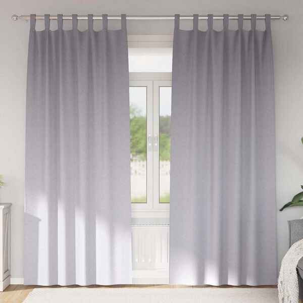 vidaXL Perdele Opaque cu Inel 2 pcs Gri Metalic 225 x 140 cm Poliester
