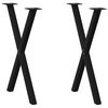 vidaXL Picioare de masă &icirc;n formă de X, 2 buc., negru, 50x(72-73) cm, oțel