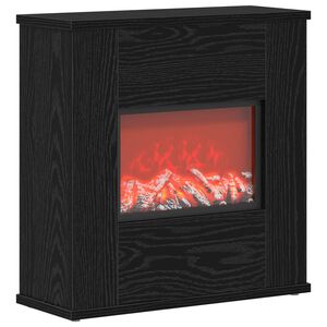 vidaXL Șemineu electric Stejar Negru 47 x 18 x 48 cm Lemn prelucrat