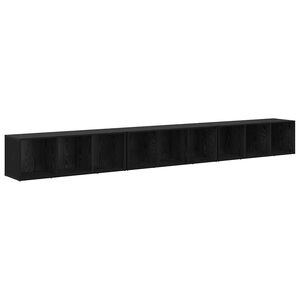 vidaXL Set comodă TV 3 pcs Stejar Negru 37 x 35 x 107 cm Lemn compozit