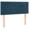 vidaXL Pat box spring cu saltea, albastru &icirc;nchis, 120x190 cm, catifea