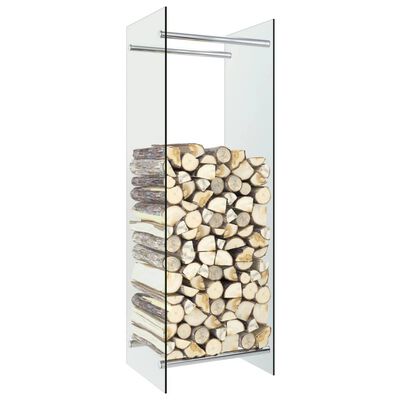 vidaXL Rastel pentru lemne de foc, transparent, 40 x 35 x 120 cm, oțel
