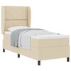 vidaXL Pat cu arcuri cu saltea cu headboard Crem 80 x 200 cm țesătură