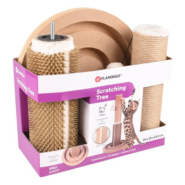 FLAMINGO Ansamblu de zg&acirc;riat pentru pisici "Ayla", crem, 29x29x53,5 cm