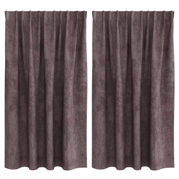 vidaXL Cortine din catifea cu perdele 2 pcs Maro 140 x 140 cm Catifea