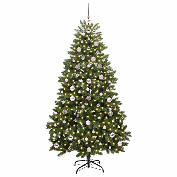 vidaXL Brad de Crăciun artificial cu 300 LED Verde 180 cm PVC și Metal