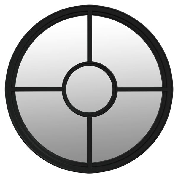 vidaXL Oglindă rotundă,negru,60x4 cm,fier,pentru utilizare în interior