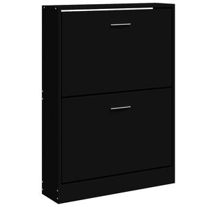 vidaXL Pantofar, negru, 59x17x81 cm, lemn compozit