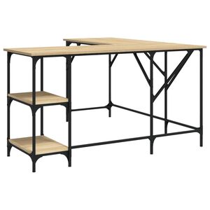 vidaXL Birou, stejar sonoma, 139x139x75 cm, lemn prelucrat