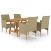 vidaXL Set mobilier de grădină, 5 piese, bej