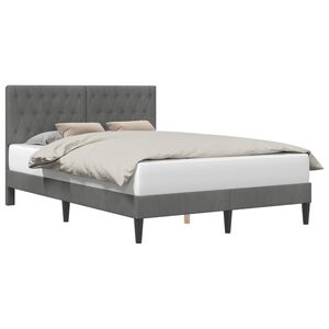 vidaXL Cadru de pat cu headboard Gri &icirc;nchis 160 x 200 cm Catifea