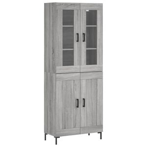 vidaXL Dulap &icirc;nalt, gri sonoma, 69,5x34x180 cm, lemn compozit